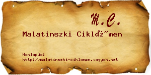 Malatinszki Ciklámen névjegykártya